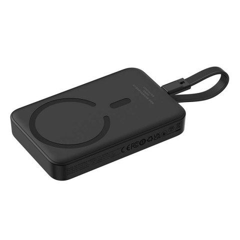 Powerbank magnetyczny Baseus Magnetic Mini 10000 mAh - czarny - skos 2