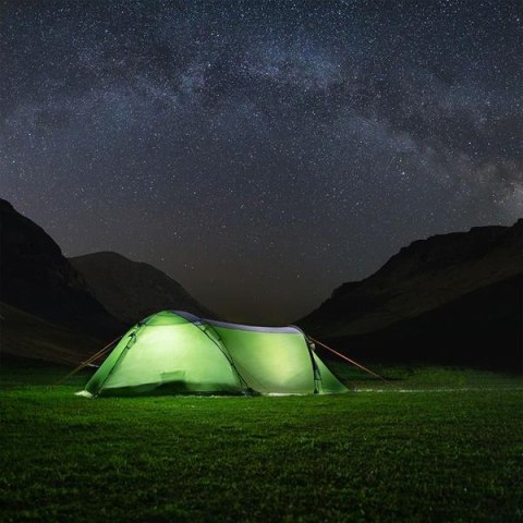 Namiot kempingowy 3-osobowy Nils Camp NC6312 Trekker - zielony - noc w terenie