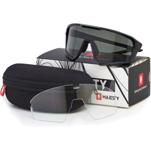 Okulary przeciwsłoneczne Majesty Pro Tour - black/black pearl - zestaw