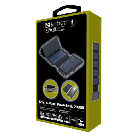 Powerbank solarny Sandberg Solar 6-Panel 20000 - opakowanie