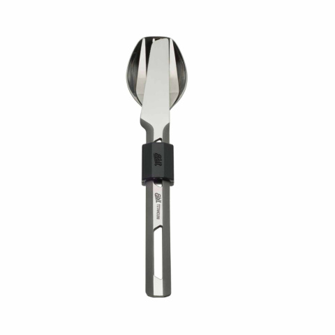 Sztućce turystyczne Esbit Titanium Camping Cutlery Set with Silicone Sleeve - złożone