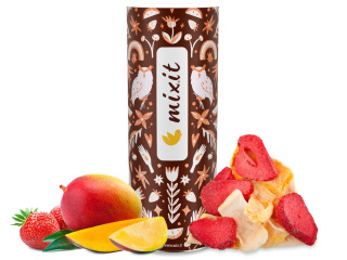 Owoce liofilizowane Mixit Duże chrupiące owoce mango i truskawka 140g