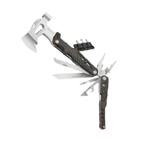 Multitool JB Tacticals JB-11 z toporekim 24w1 - czarny - rozłożony Multitool JB Tacticals JB-11 z toporekim 24w1 - czarny - rozłożony