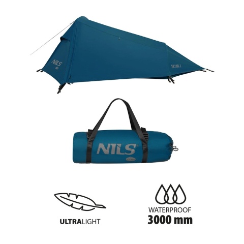 Namiot trekkingowy 2-osobowy Nils Camp NC2502 SkyAir 2 - niebieski - wodoodporność