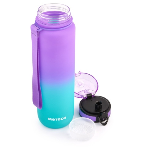Butelka z tritanu Meteor 1000 ml - fioletowy/błękitny - odkręcona Butelka z tritanu Meteor 1000 ml - fioletowy/błękitny - odkręcona