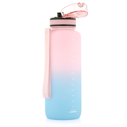 Butelka z tritanu Meteor 1500 ml - różowy/niebieski - otwarta