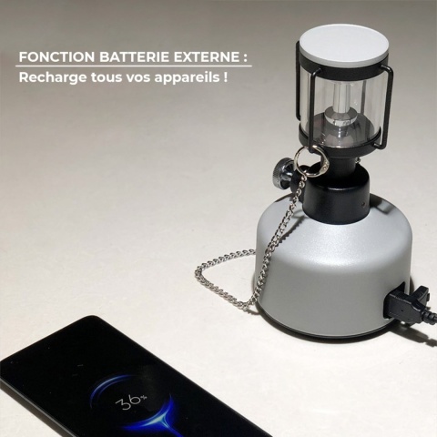 Lampa kempingowa Lovork Mistral - szary - funkcja powerbank Lampa kempingowa Lovork Mistral - szary - funkcja powerbank