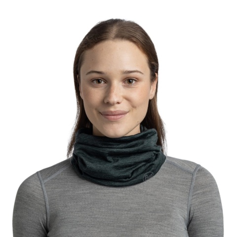 Chusta wielofunkcyjna z wełny merino Buff Merino Lightweight - multistripes forest (zielony) - użycie 1