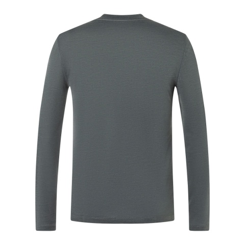 Koszulka męska z wełny merino Super.Natural Bearski LS z długim rękawem - szary - plecy