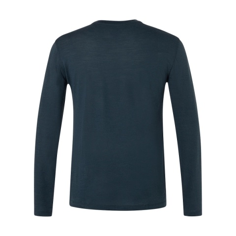 Koszulka męska z wełny merino Super.Natural Super Mountain LS z długim rękawem - granatowy - plecy
