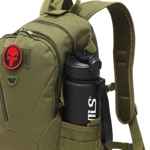 Plecak survivalowy Nils Camp NC3905 Cobra 25 l - zielony - kieszeń z boku