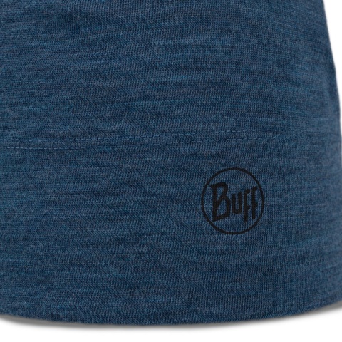Czapka z wełny merino Buff Merino Midweight Beanie - multistripes tempest (niebieski) - detal