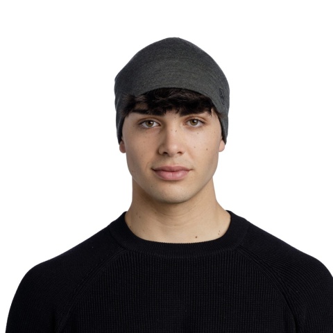 Czapka z wełny merino Buff Merino Midweight Beanie - solid bark (brązowy) - model 1