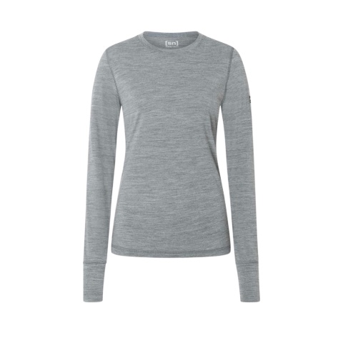 Komplet bielizny damskiej z wełny merino Super.Natural Tundra 175 - szary - koszulka przód
