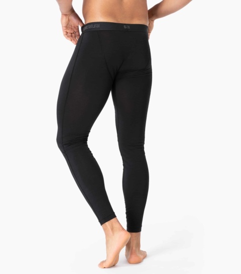 Komplet bielizny męskiej z wełny merino Super.Natural Tundra 175 - czarny - getry na modelu 2