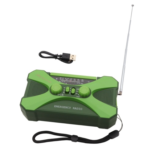 Radio awaryjne JB Tacticals JB-03 z latarką i powerbankiem 10000 mAh - zielony - antena