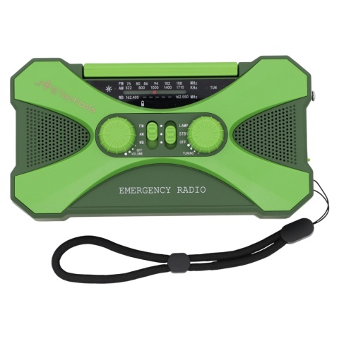 Radio awaryjne JB Tacticals JB-03 z latarką i powerbankiem 10000 mAh - zielony - przyciski
