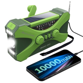 Radio awaryjne JB Tacticals JB-03 z latarką i powerbankiem 10000 mAh - zielony