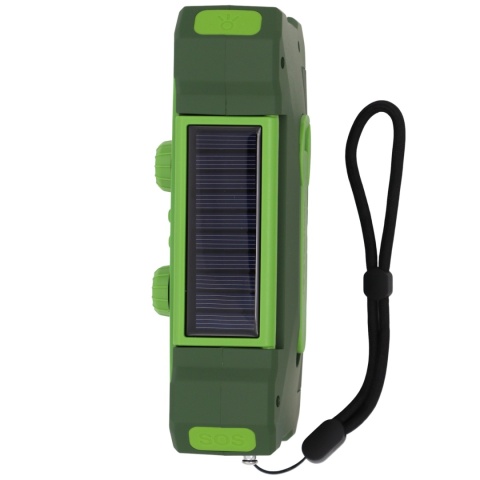 Radio awaryjne JB Tacticals JB-03 z latarką i powerbankiem 10000 mAh - zielony - panel