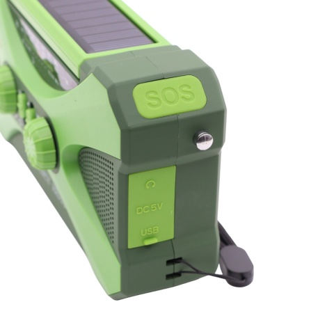 Radio awaryjne JB Tacticals JB-03 z latarką i powerbankiem 10000 mAh - zielony - SOS