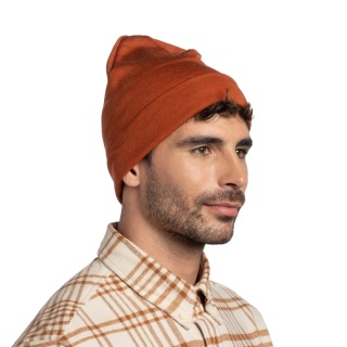 Czapka zimowa z wełny merino Buff Merino Heavyweight Beanie - solid cinnamon (rdzawy)
