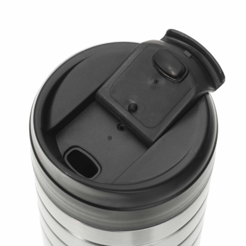 Kubek termiczny Esbit Majoris Thermo Mug Flip Top 450 ml - srebrny - otwarty