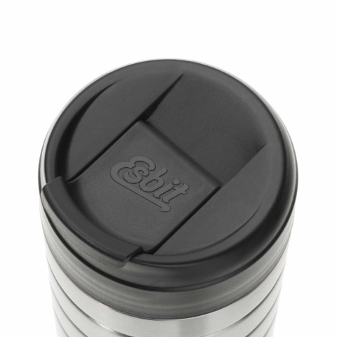 Kubek termiczny Esbit Majoris Thermo Mug Flip Top 450 ml - srebrny - zamknięty