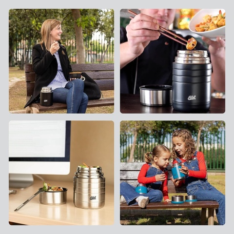 Termos obiadowy Esbit Sculptor Food Jug 0,75 l - niebieski - użycie 2