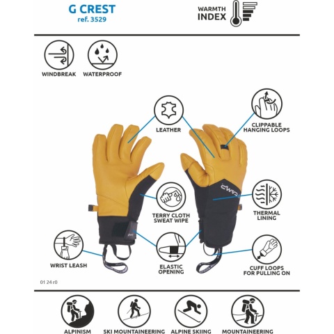 Rękawice zimowe skórzane Camp G Crest - info