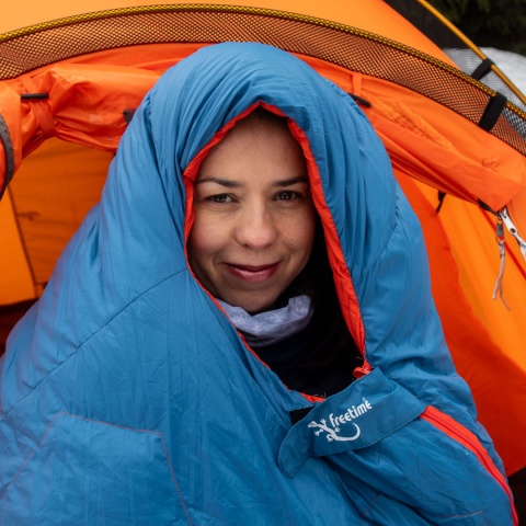 Śpiwór puchowy Freetime Micropak 800D - kaptur