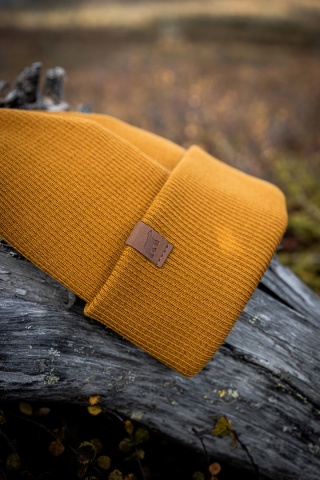Czapka z wełny merino SuperYellow Inari - musztardowy