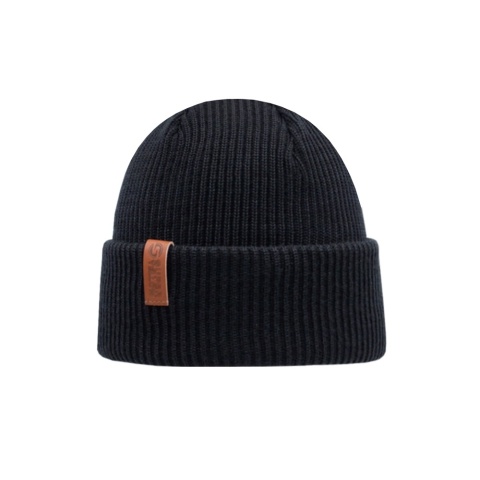 Czapka zimowa SuperYellow Kjempe z wełny merino - czarny - główne