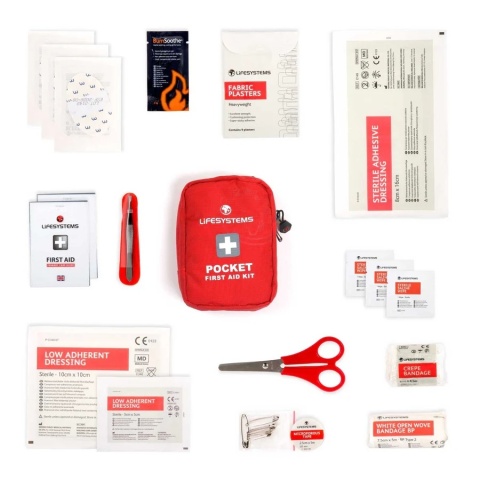 Apteczka kieszonkowa Lifesystems Pocket First Aid Kit - czerwony - skład