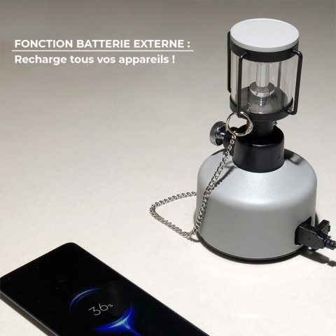 Lampa kempingowa Lovork Mistral - powerbank (na zdjęciu wariant w kolorze szarym)