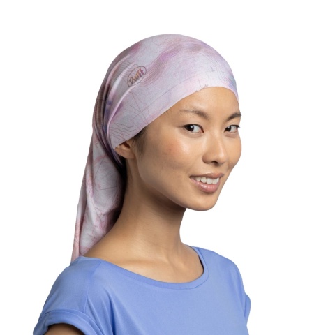 Chusta wielofunkcyjna Buff Insect Shield - Orisa Pink Azalea (różowy) - na głowie