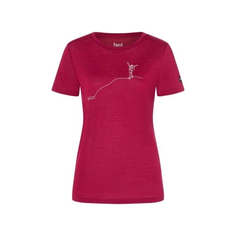 Koszulka damska z wełny merino Super.Natural Berggluck Tee - czerwony - główne