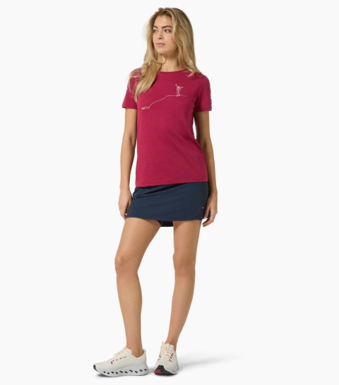 Koszulka damska z wełny merino Super.Natural Berggluck Tee - czerwony - model 3