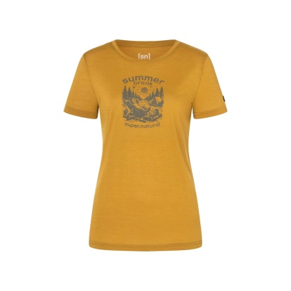 Koszulka damska z wełny merino Super.Natural Summer Break Tee - żółty