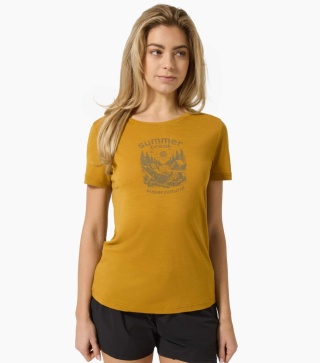 Koszulka damska z wełny merino Super.Natural Summer Break Tee - żółty