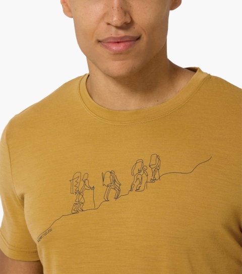 Koszulka męska z wełny merino Super.Natural Hiking Tee - piaskowy - model 2