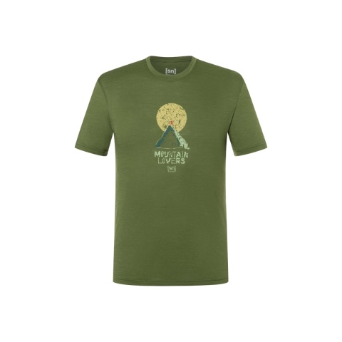 Koszulka męska z wełny merino Super.Natural Na Map Tee - zielony - główne