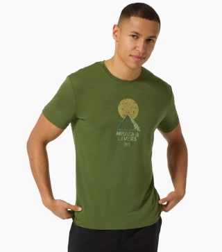 Koszulka męska z wełny merino Super.Natural Na Map Tee - zielony