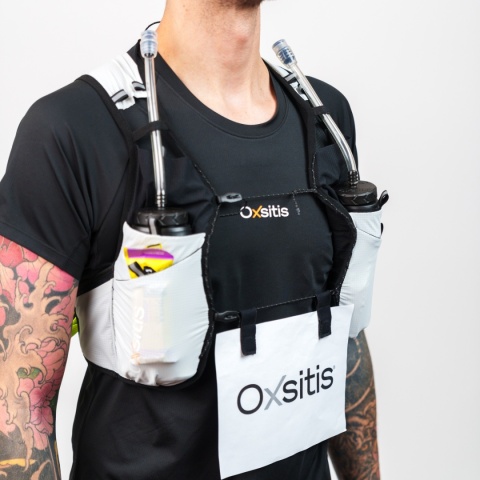 Kamizelka biegowa Oxsitis Ghost 8 - grey/orange - bok