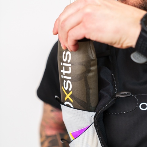 Kamizelka biegowa Oxsitis Ghost 8 - grey/orange - softflask 2