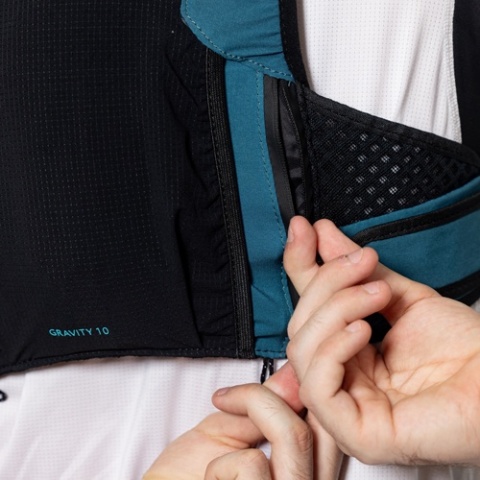 Kamizelka biegowa Oxsitis Gravity 10 - lake - kieszeń na zamek