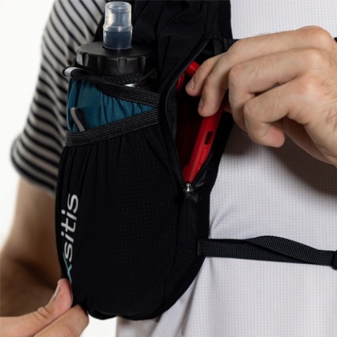 Kamizelka biegowa Oxsitis Gravity 10 - lake - kieszeń na zamek z przodu