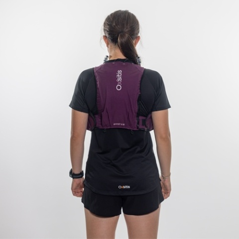 Kamizelka biegowa damska Oxsitis Ghost 8 - plum - model tył