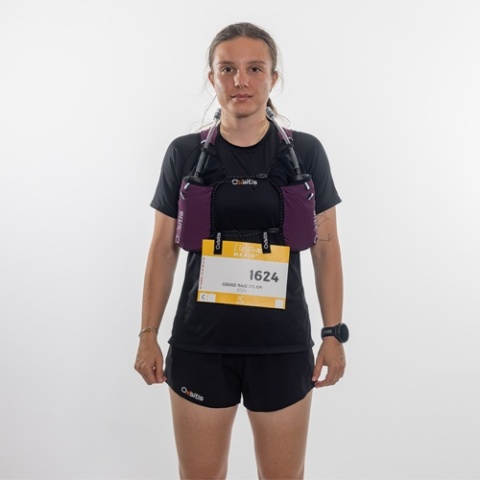 Kamizelka biegowa damska Oxsitis Ghost 8 - plum - model przód