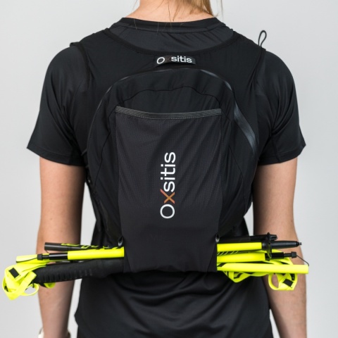 Plecak biegowy Oxsitis Spectre 12 - black/orange - przenoszenie kijów