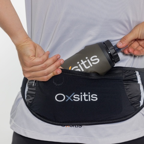 Pas biegowy Oxsitis Gravity Runbelt - black/blue - kieszeń softflask